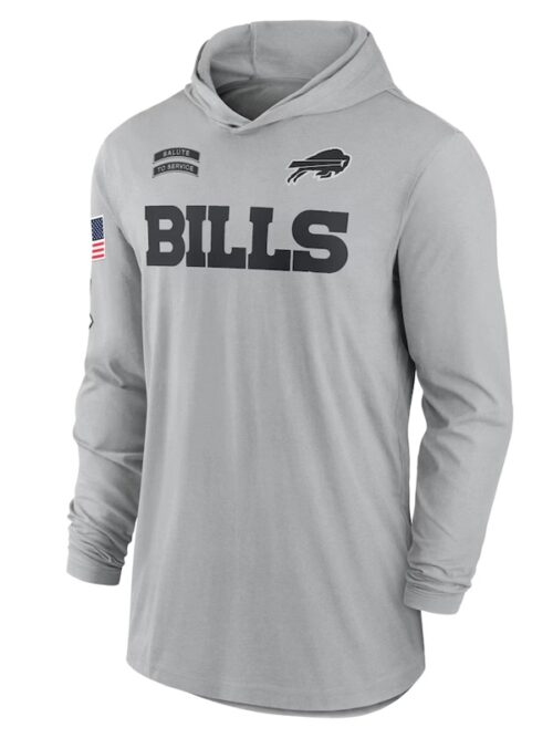 Buffalo Bills 2024 Salute To Service Gray Hooded T-Shirt